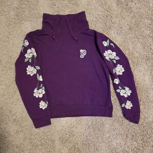 PINK Victoria's Secret Purple Floral Sleeve Pullover